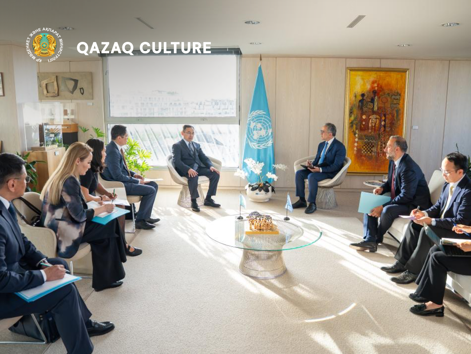 As part of the events for the 100th anniversary of Yermek Serkebayev at UNESCO headquarters, Arman Kirikbayev met with Khaled al-Anani
